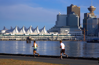 People Running on the Sea Wall