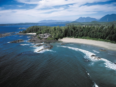 aerial view of the wickaninnish inn