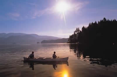 Canoeing at Sunset in Vancouver